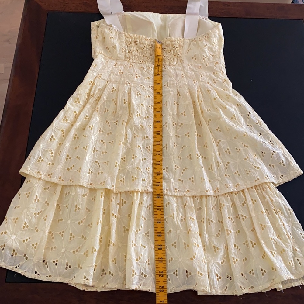 🌻Yellow eyelet lace sundress strapless or +straps - Picture 15 of 16